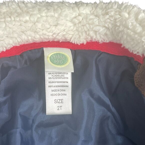 Aviator Pilot Flight Jacket Full Zip Sherpa Winter Coat Sz 2T Top Gun Little Me - Picture 6 of 6